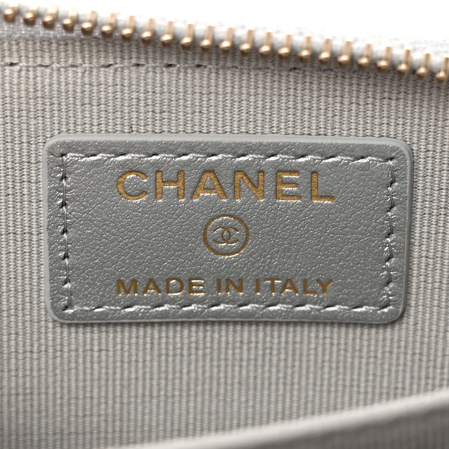Metallic Lambskin Quilted Chanel 19 Zip Around Coin Purse Wallet Silver