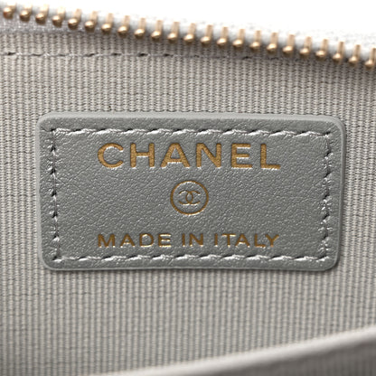 Chanel Metallic Lambskin Quilted Chanel 19 Zip Around Coin Purse Wallet Silver 6 of 7