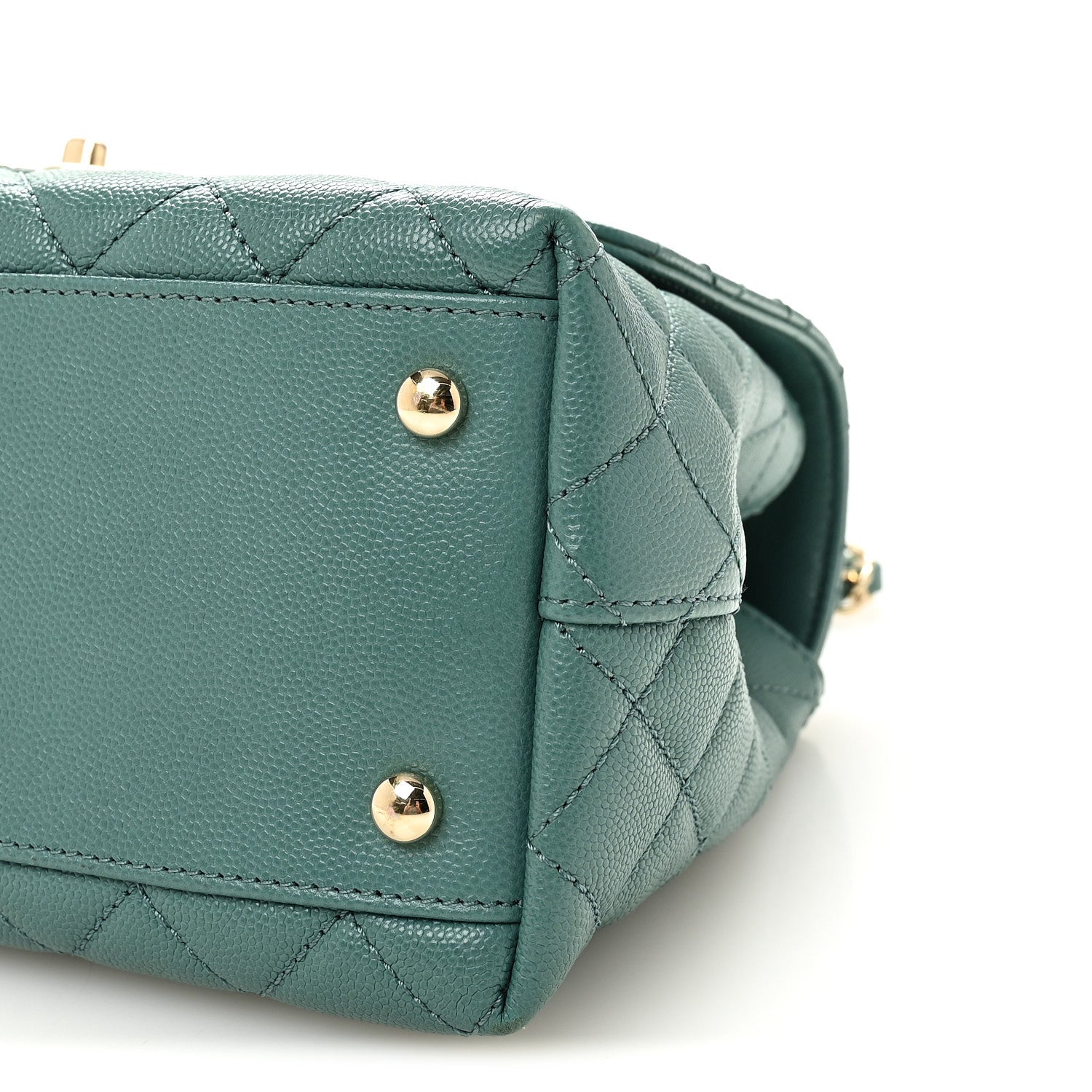 Chanel Caviar Quilted Lizard Embossed Small Coco Handle Flap Green 10 of 10