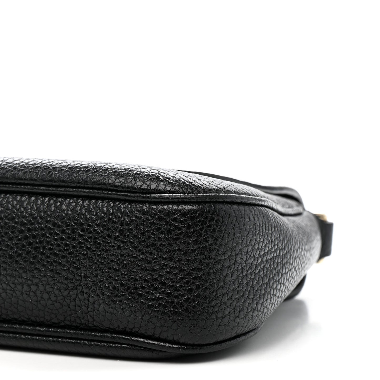 Pebbled Calfskin Medium Soho Flap Crossbody Black