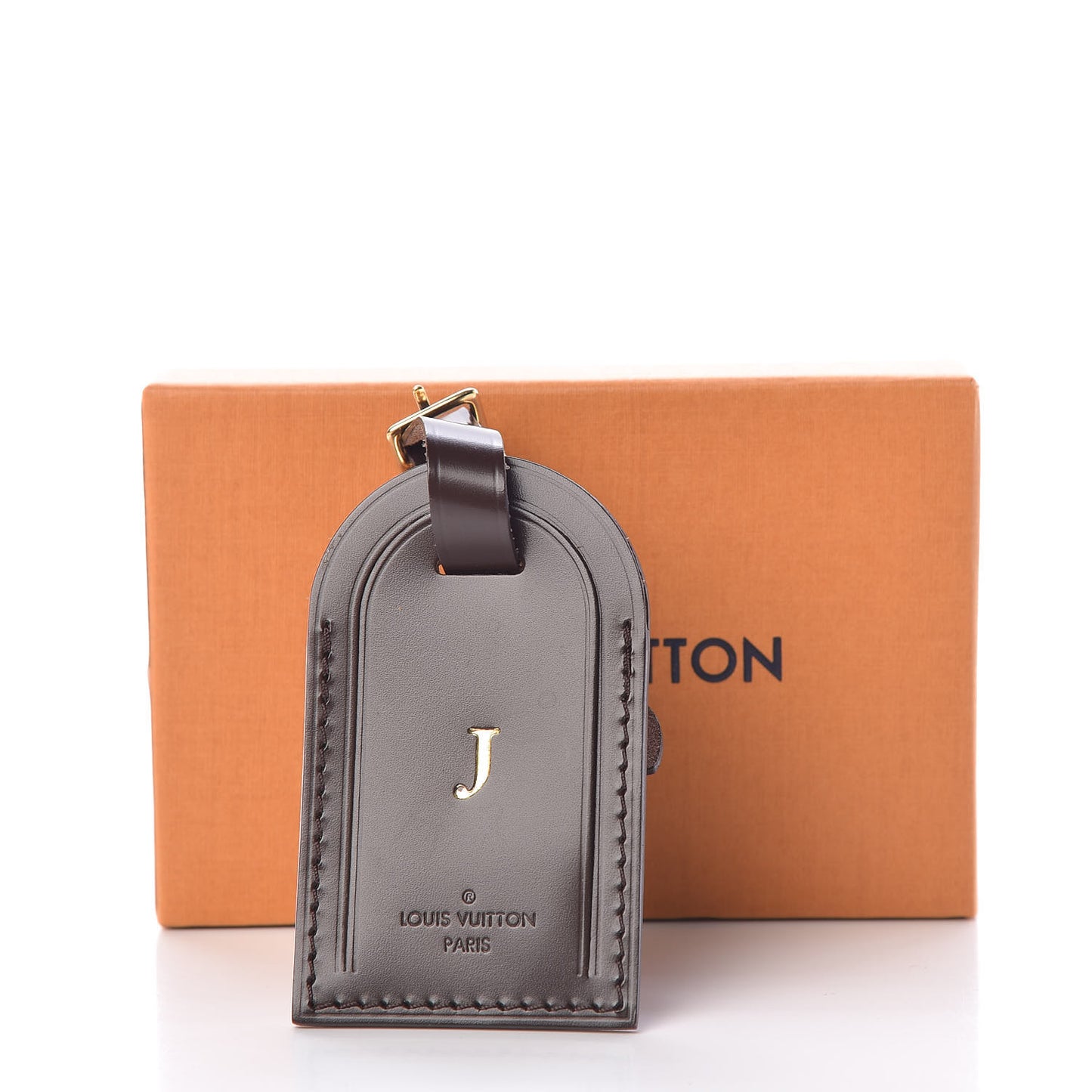 Calfskin Small Luggage Tag Ebene
