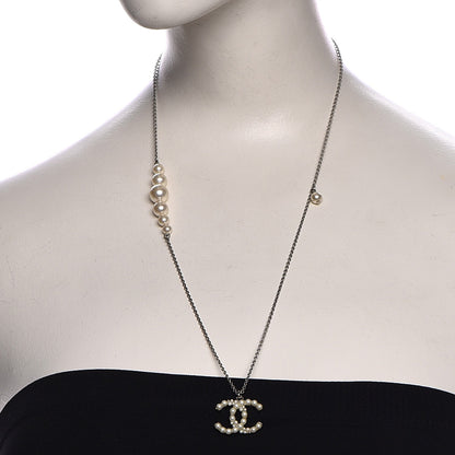 Chanel Pearl CC Chain Necklace Silver 2 of 6