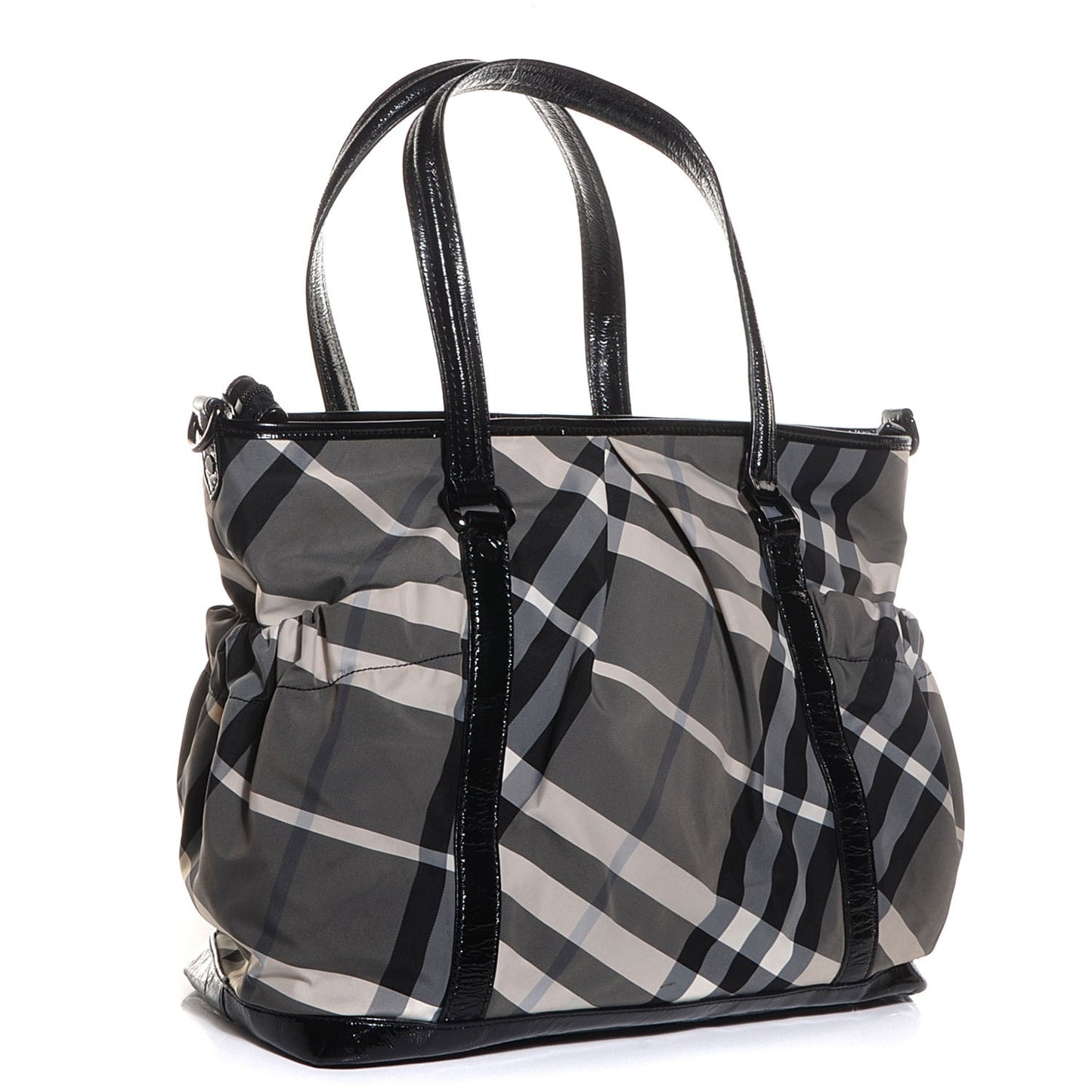 Nylon Beat Check Diaper Bag Black