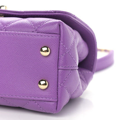 Chanel Caviar Quilted Extra Mini Coco Handle Flap Purple 10 of 11