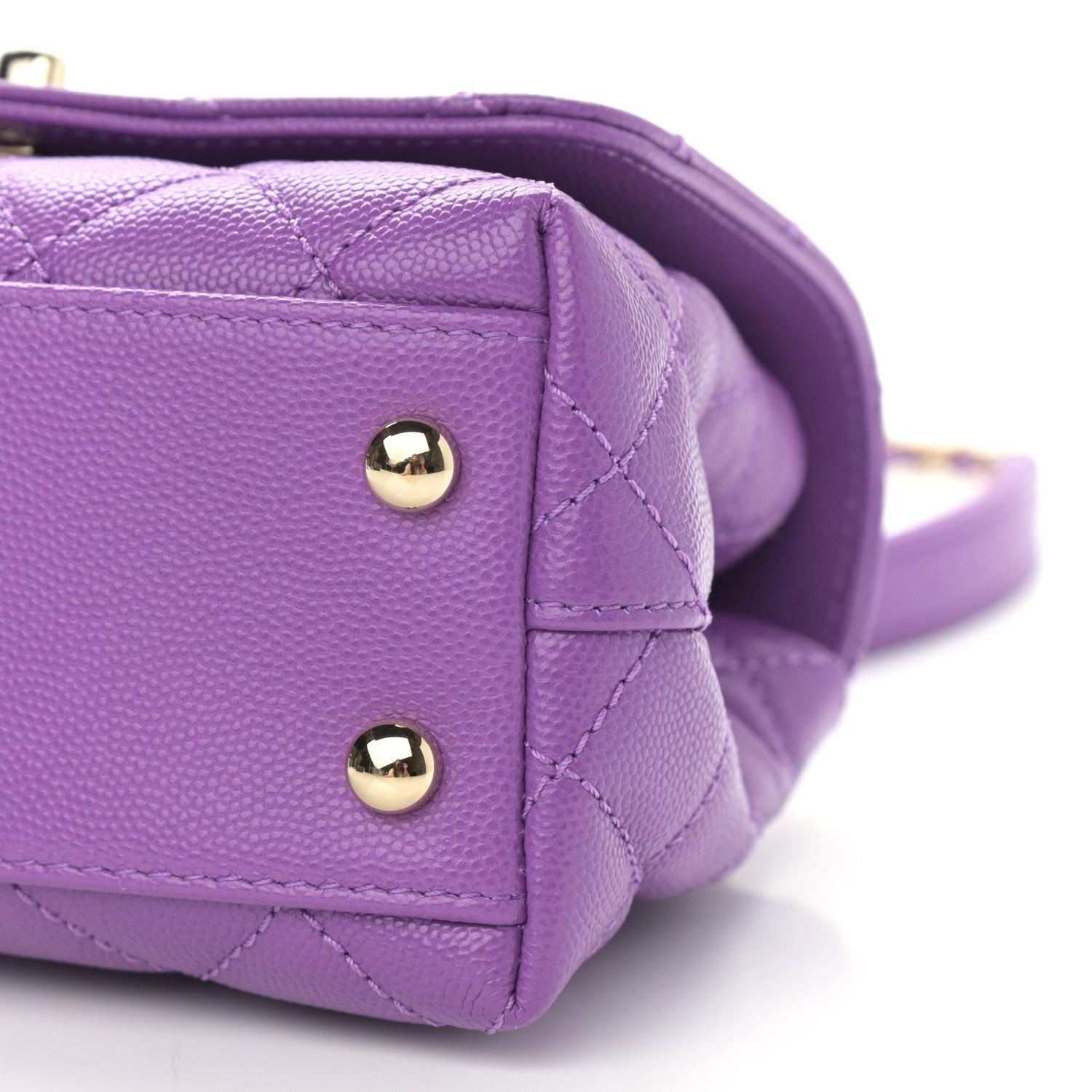Chanel Caviar Quilted Extra Mini Coco Handle Flap Purple 10 of 11