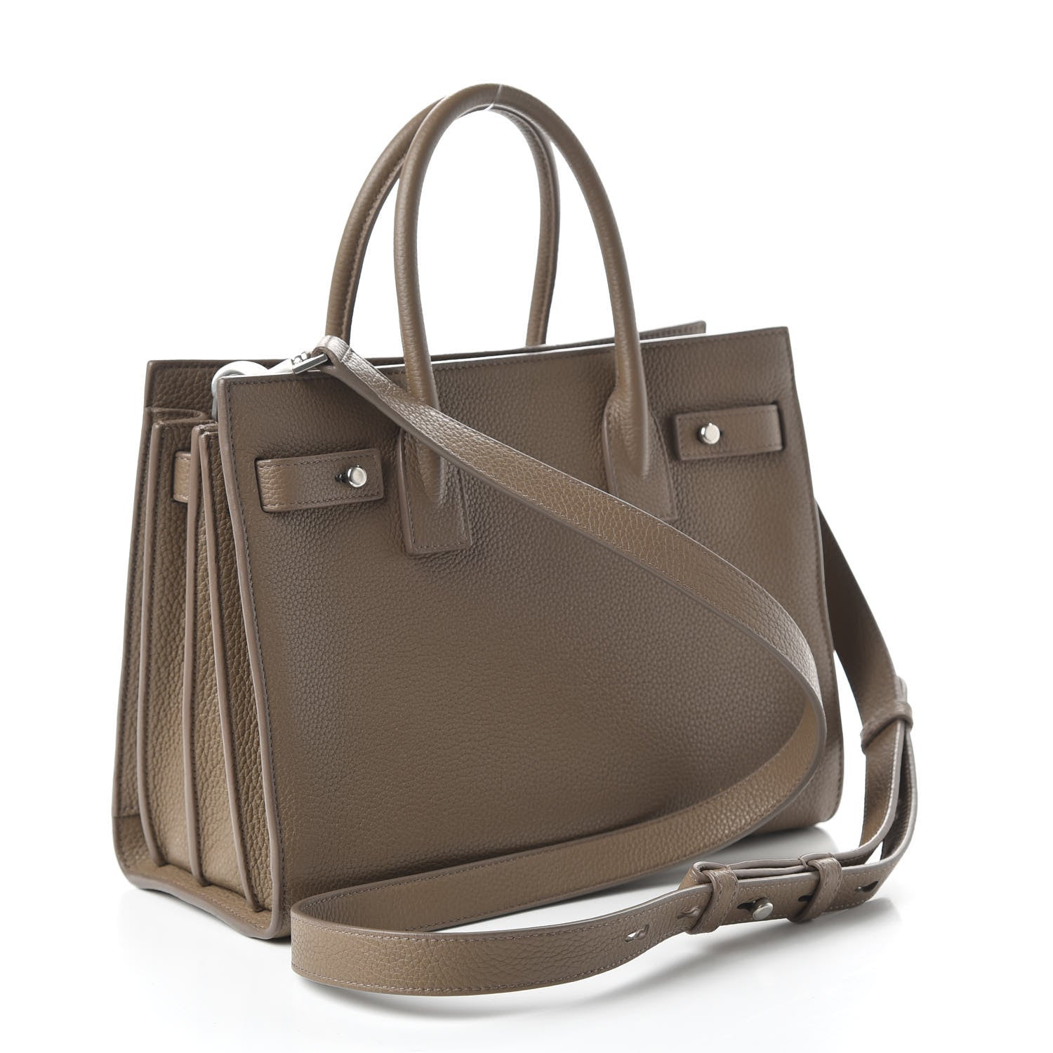 Saint Laurent Grained Calfskin Baby Sac De Jour Souple Taupe 4 of 11