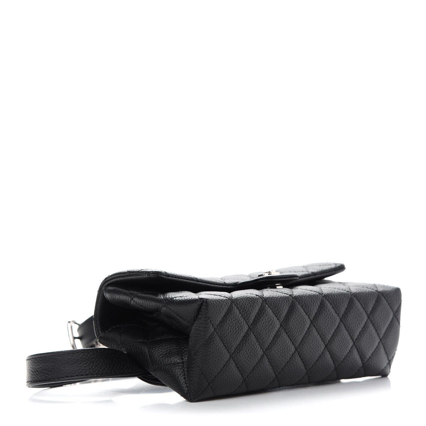 Grained Calfskin Quilted 2.55 Reissue Flap Belt Bag Clutch Black