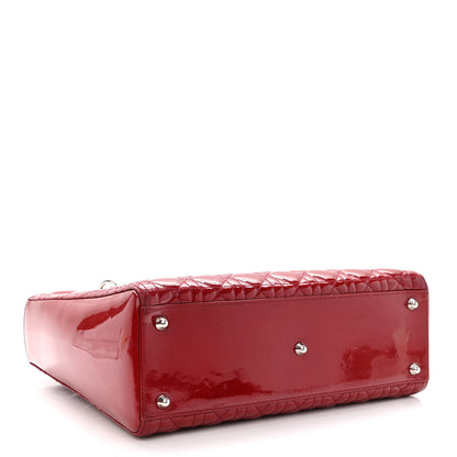 Christian Dior Patent Cannage Large Lady Dior Red 4 of 12