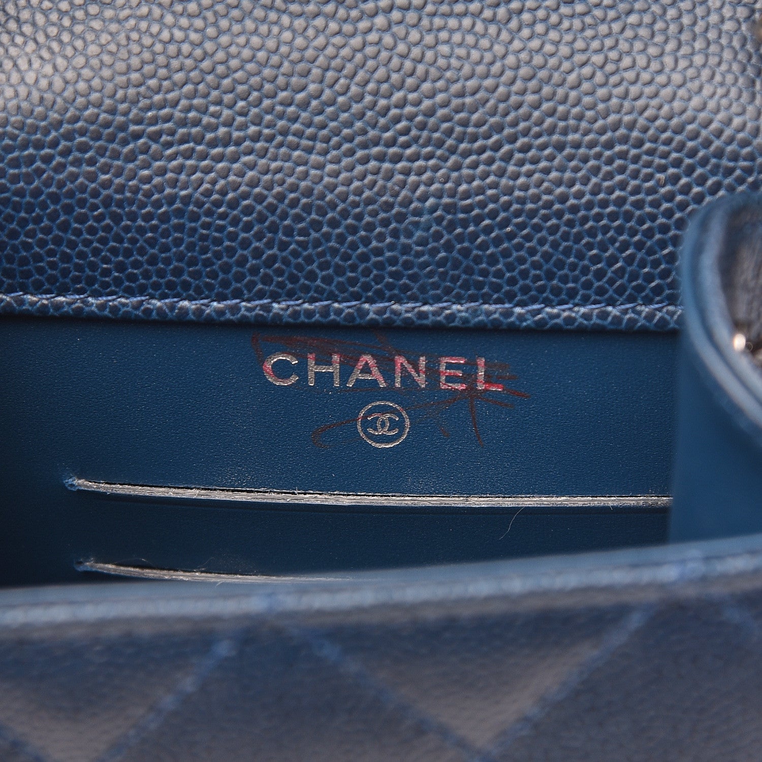 Chanel Caviar Quilted Extra Mini Wallet On Chain WOC Blue 6 of 11