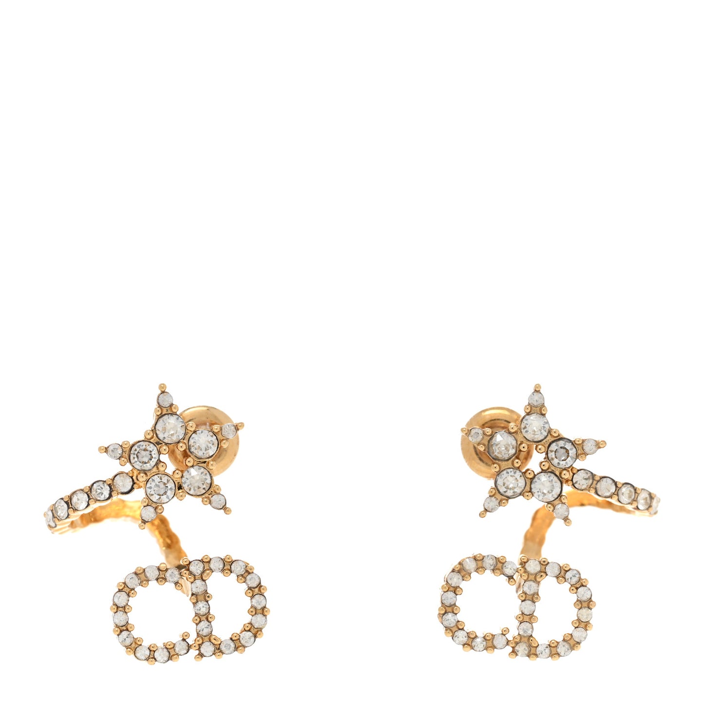Crystal Clair D Lune Wrap Around Earrings Gold