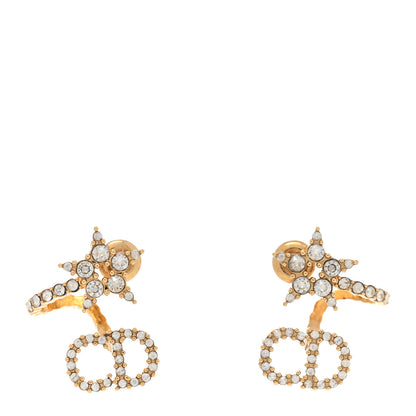 Christian Dior Crystal Clair D Lune Wrap Around Earrings Gold 1 of 5