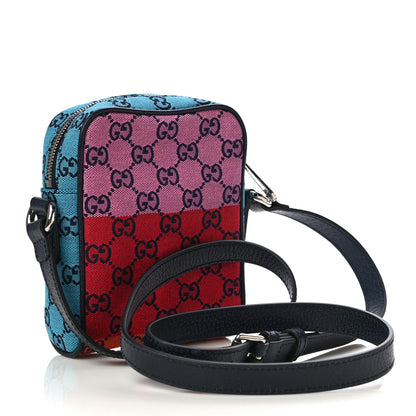 Gucci Monogram Multicolor Mini Retro Interlocking G Messenger Blue Rainbow Light Blue 3 of 10