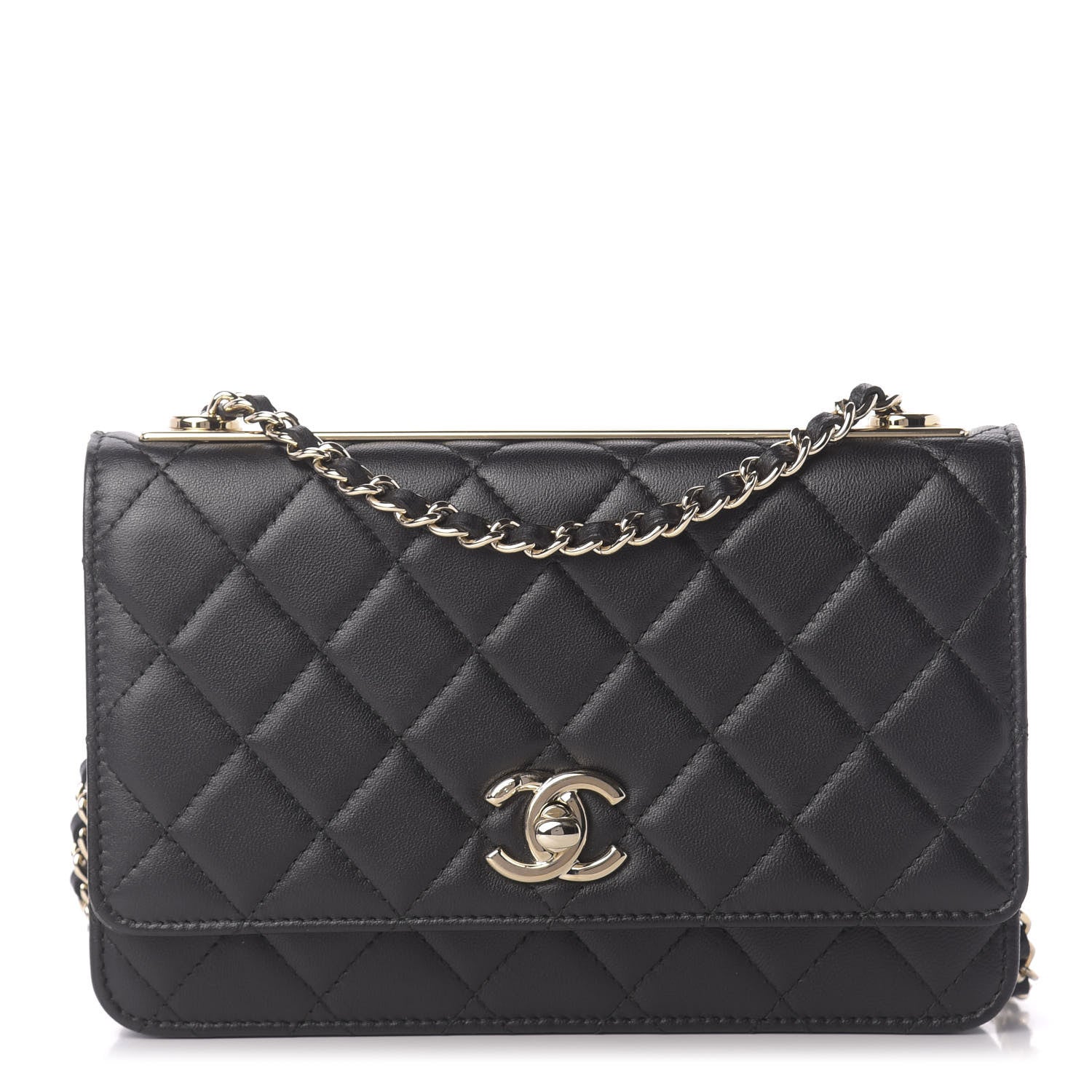 Chanel Lambskin Quilted Trendy CC Wallet On Chain WOC Black 1 of 13