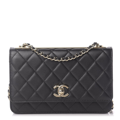 Chanel Lambskin Quilted Trendy CC Wallet On Chain WOC Black 1 of 13