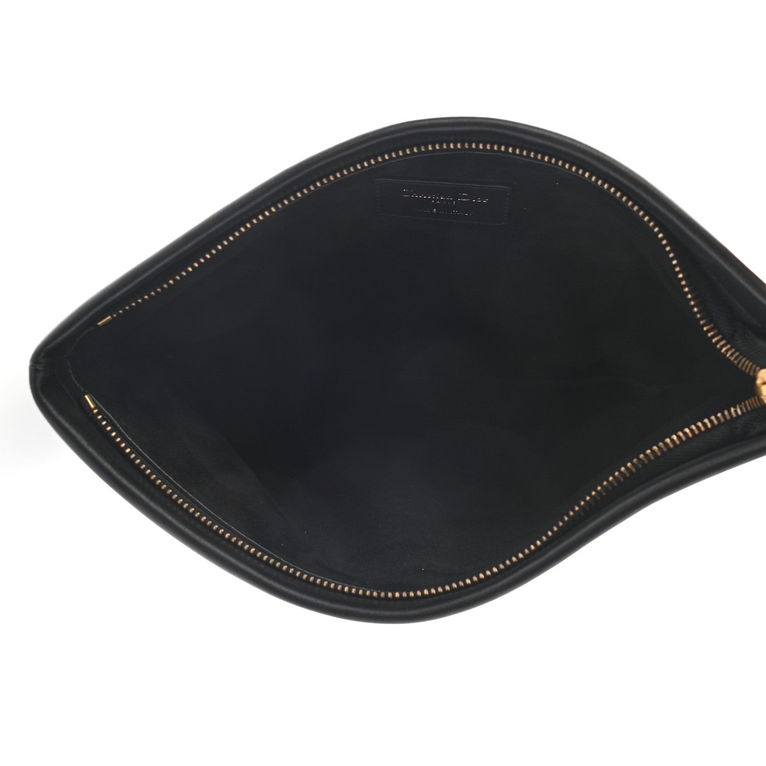Christian Dior Calfskin Medium Diordouble Zip Pouch Black 5 of 9