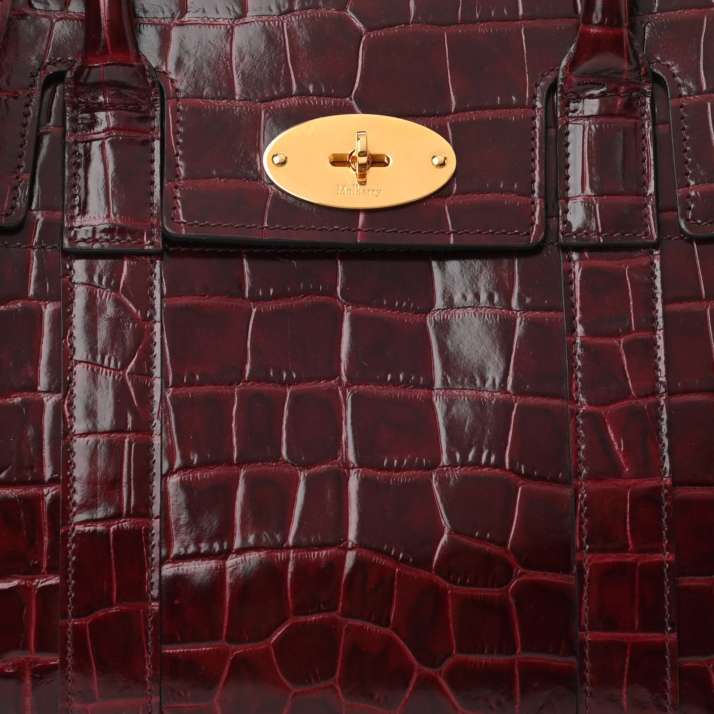 Crocodile Embossed Calfskin Bayswater Oxblood