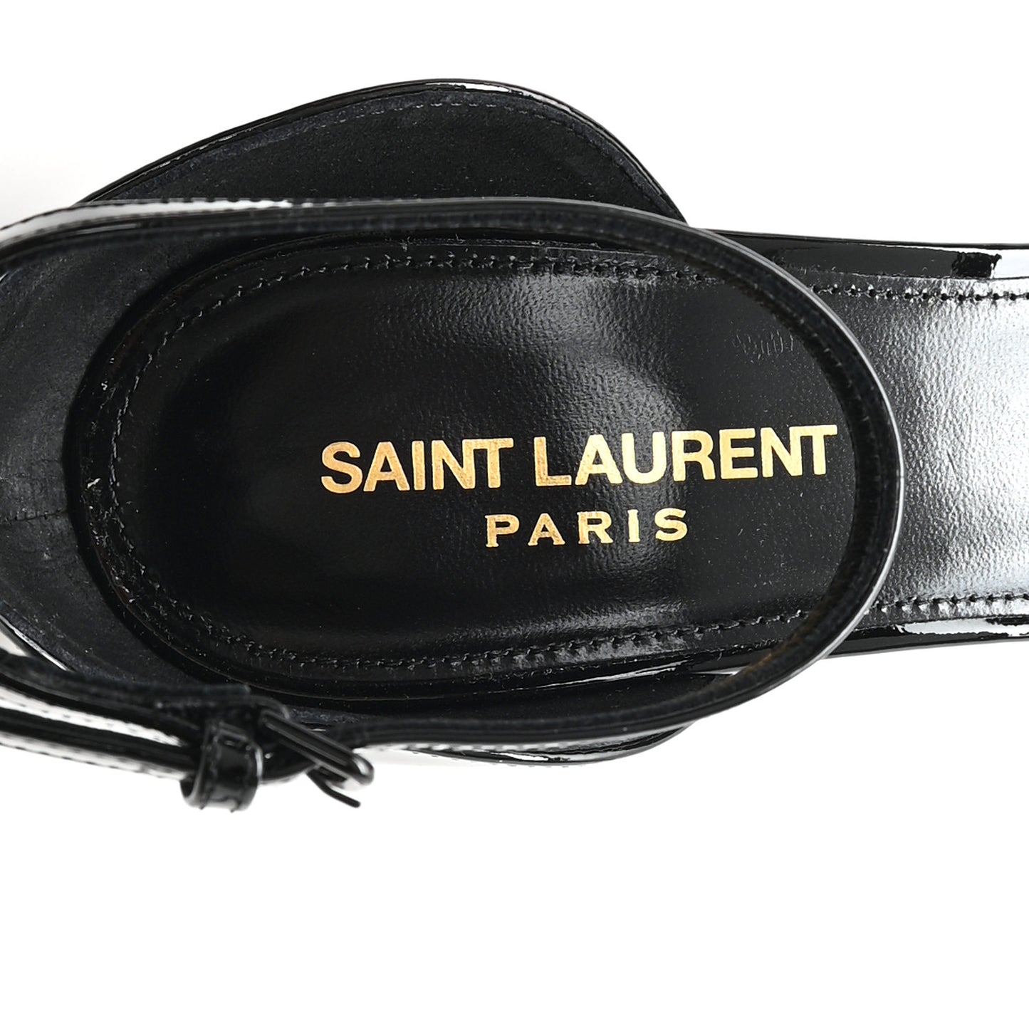 Patent Calfskin Opyum 85 Sandals 38.5 Black