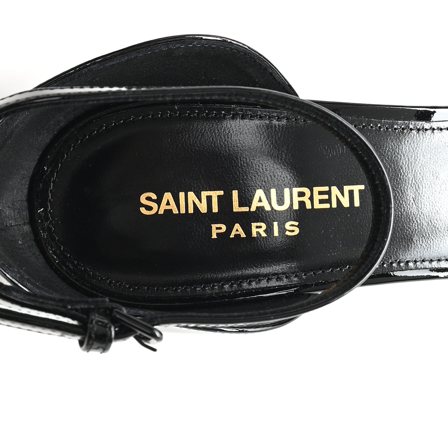 Saint Laurent Patent Calfskin Opyum 85 Sandals 38.5 Black 8 of 9