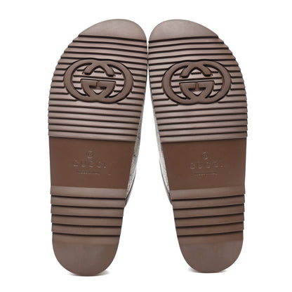 Gucci GG Supreme Monogram Miro Soft Calfskin Mens Horsebit Slippers 6 Beige Ebony New Acero 5 of 9