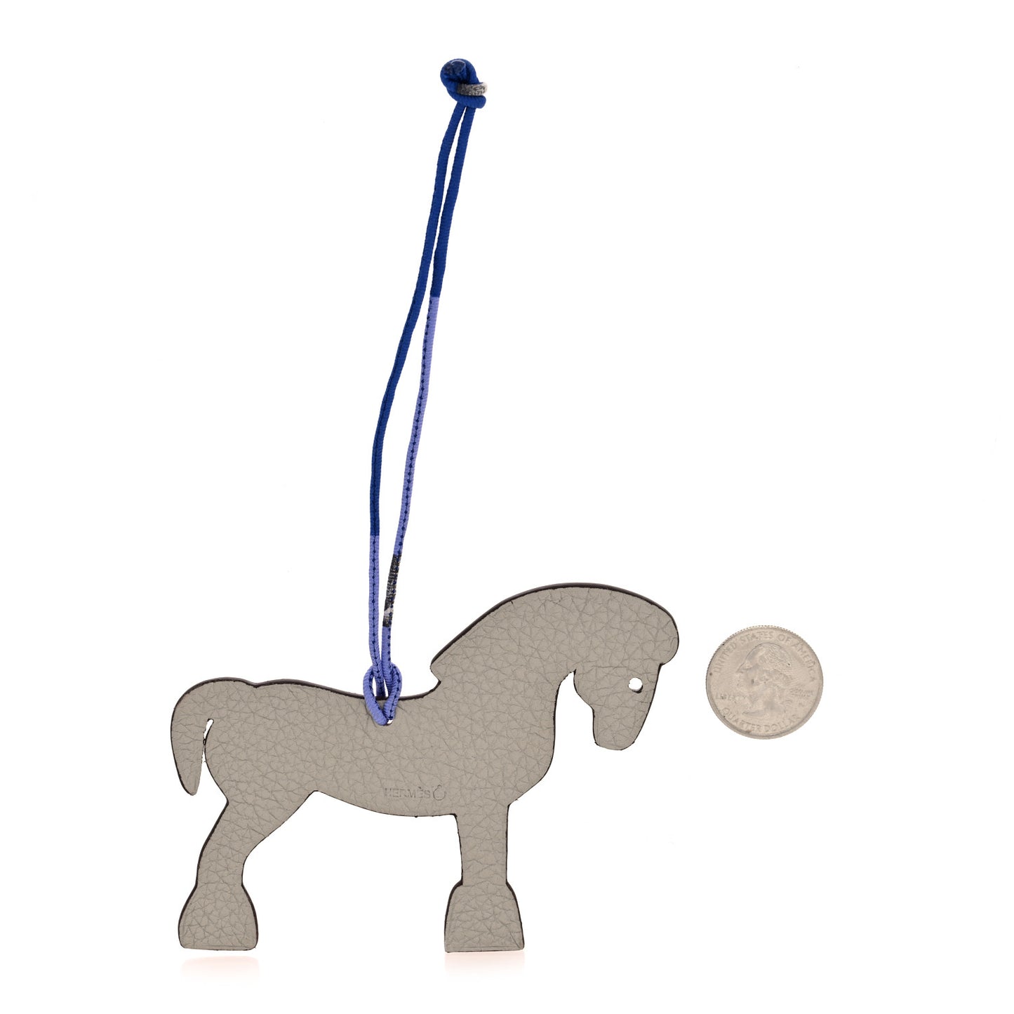 Epsom Togo Petit H Bag Charm Horse GM Capucine Gris Perle