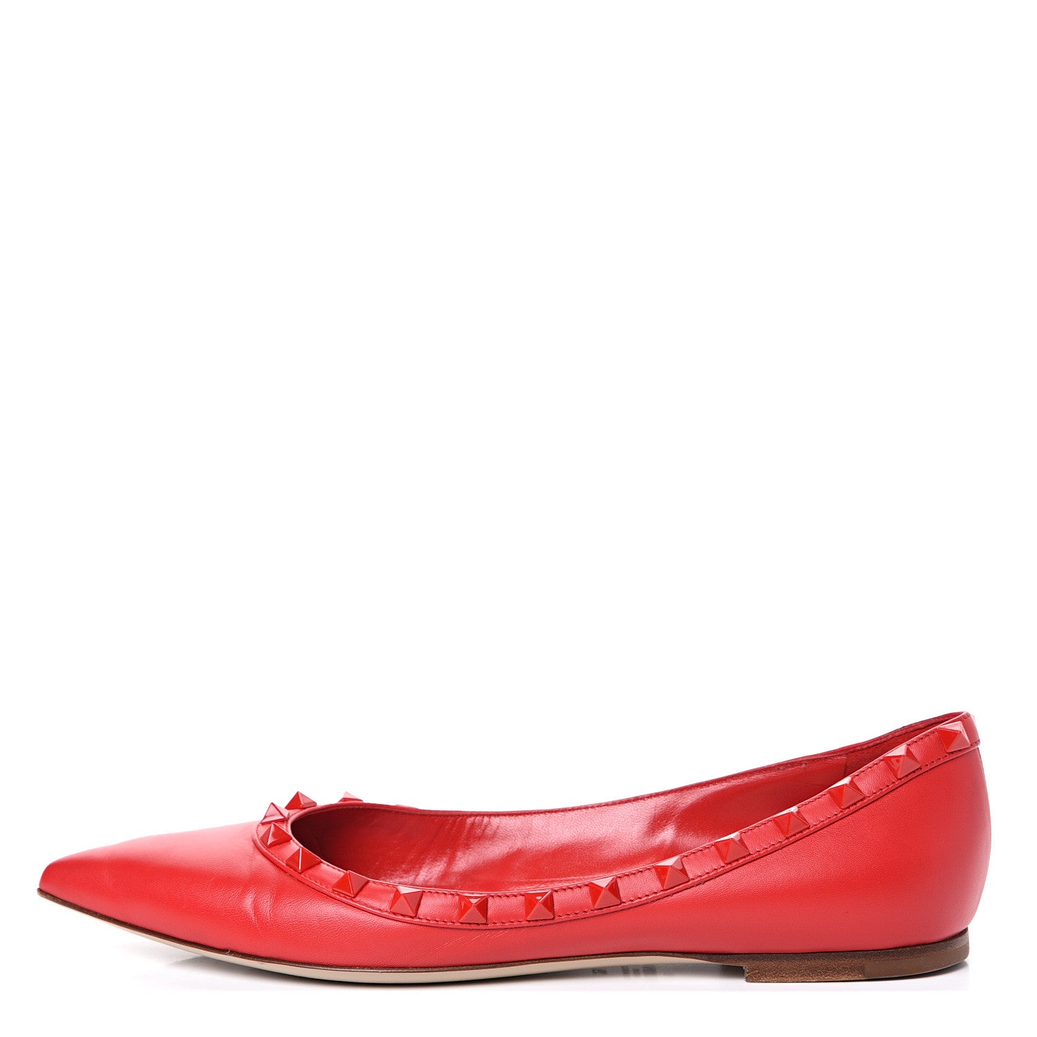 Valentino Garavani Nappa Monochrome Rockstud Ballerina Flats 39 Rouge Pur 1 of 13