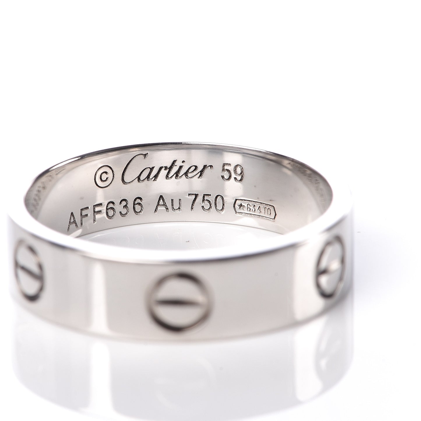 18K White Gold 5.5mm LOVE Ring 59 8.75
