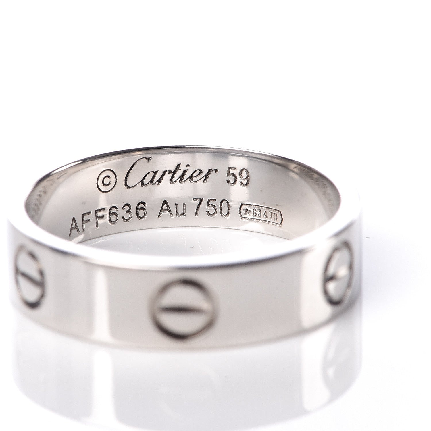 Cartier 18K White Gold 5.5mm LOVE Ring 59 8.75 4 of 6