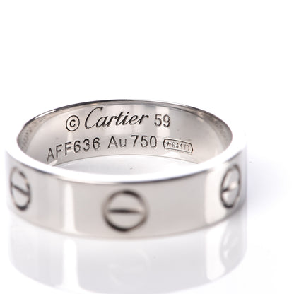 Cartier 18K White Gold 5.5mm LOVE Ring 59 8.75 4 of 6