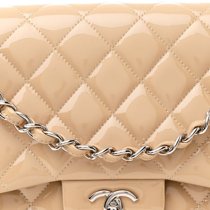 Chanel Patent Quilted Jumbo Double Flap Beige 8 of 13