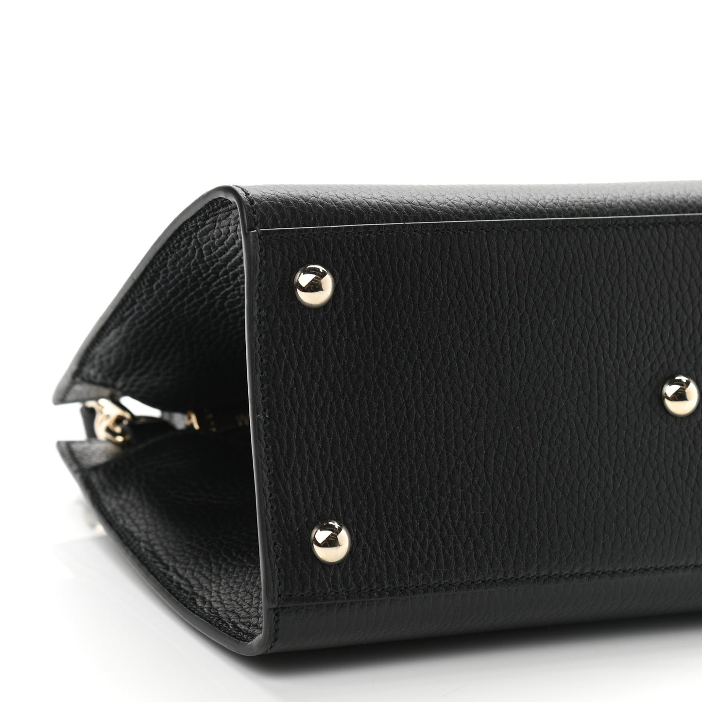 Dollar Calfskin Medium Soho Top Handle Satchel Black
