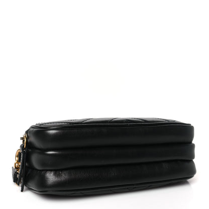 Gucci Calfskin Matelasse Mini GG Marmont Chain Crossbody Bag Black 4 of 11