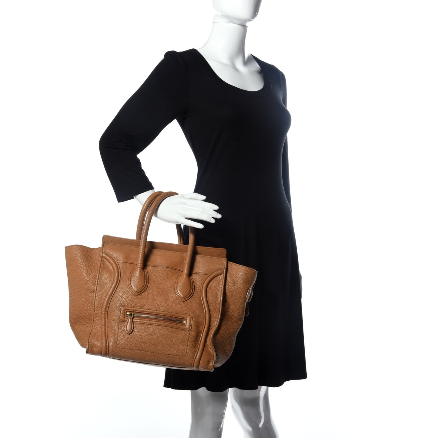 Drummed Calfskin Mini Luggage Camel