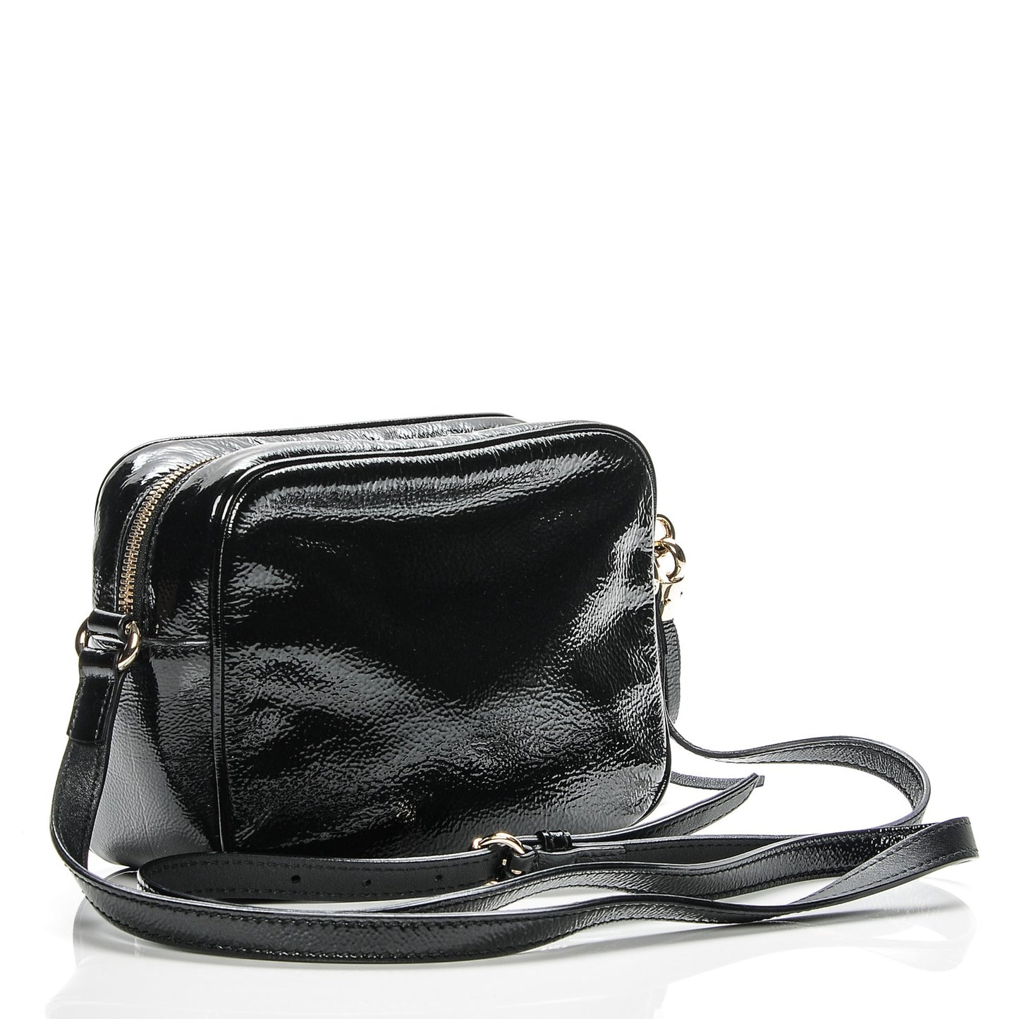 Soft Patent Small Soho Disco Bag Black