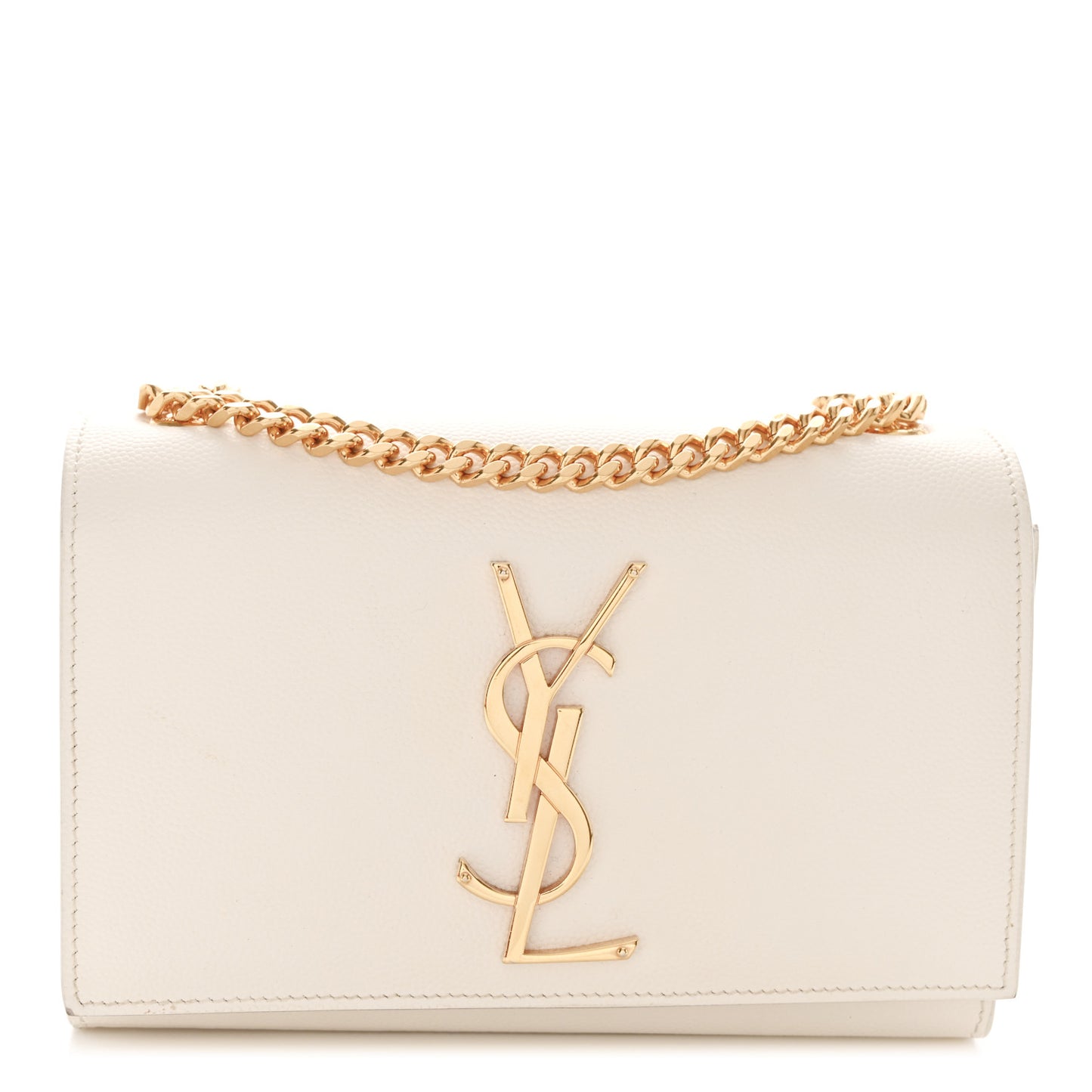 Grain De Poudre Small Monogram Kate Satchel Crema Soft