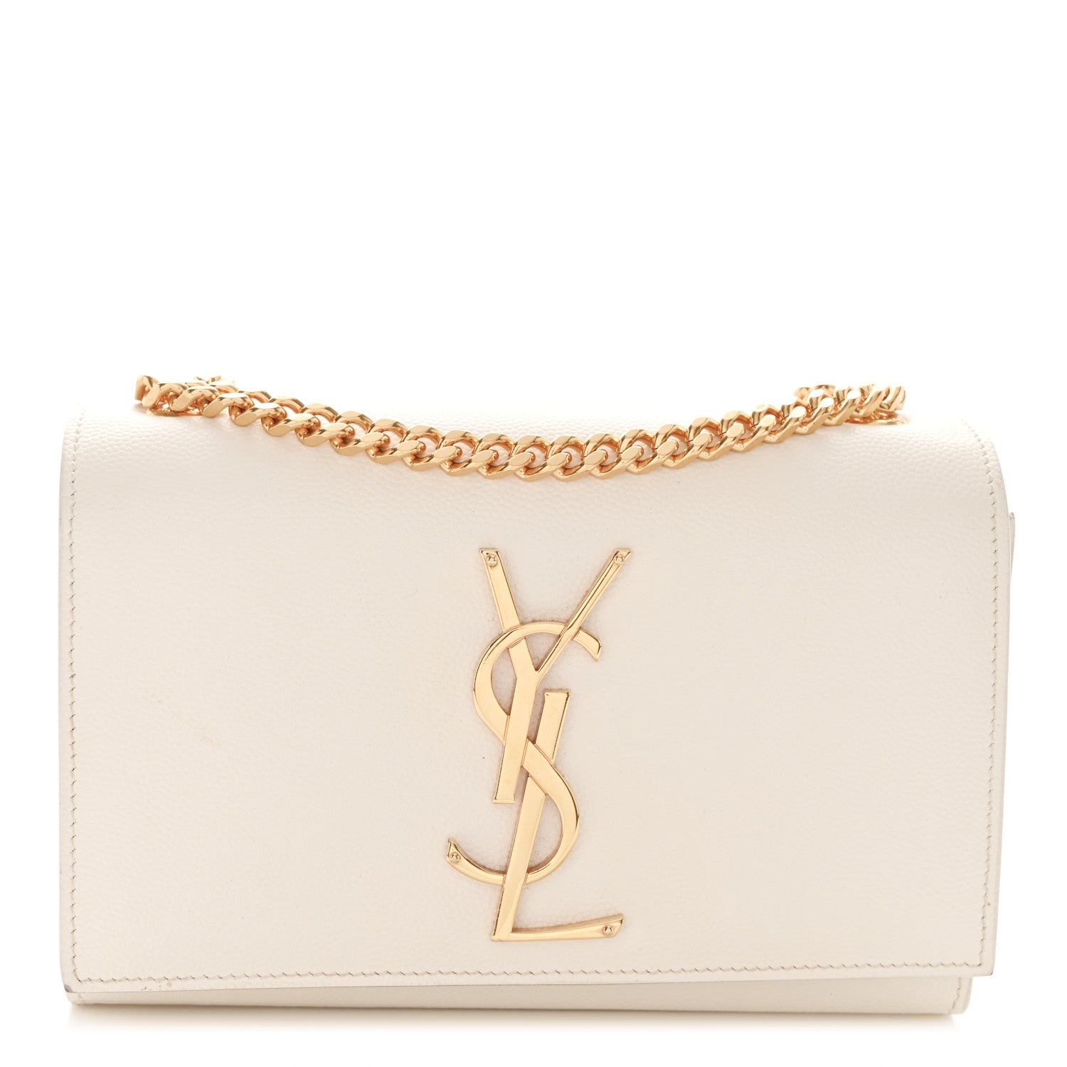 Saint Laurent Grain De Poudre Small Monogram Kate Satchel Crema Soft 1 of 11