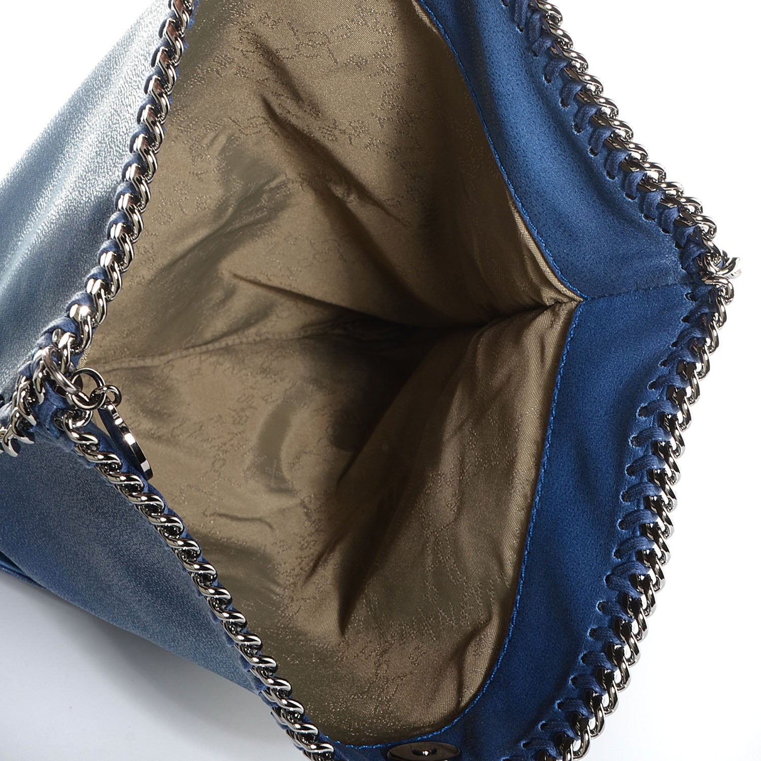Stella McCartney Faux Shaggy Deer Falabella Fold Over Clutch Blue 5 of 8