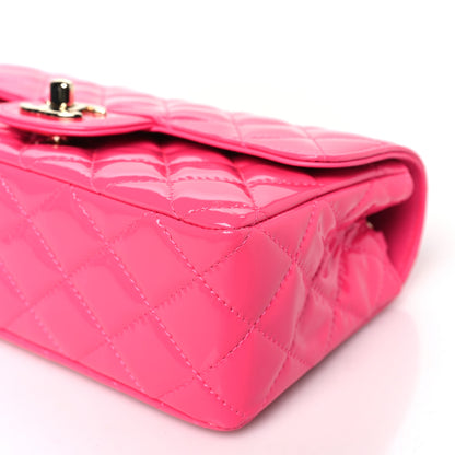 Chanel Patent Calfskin Quilted Mini Rectangular Flap Pink 10 of 11