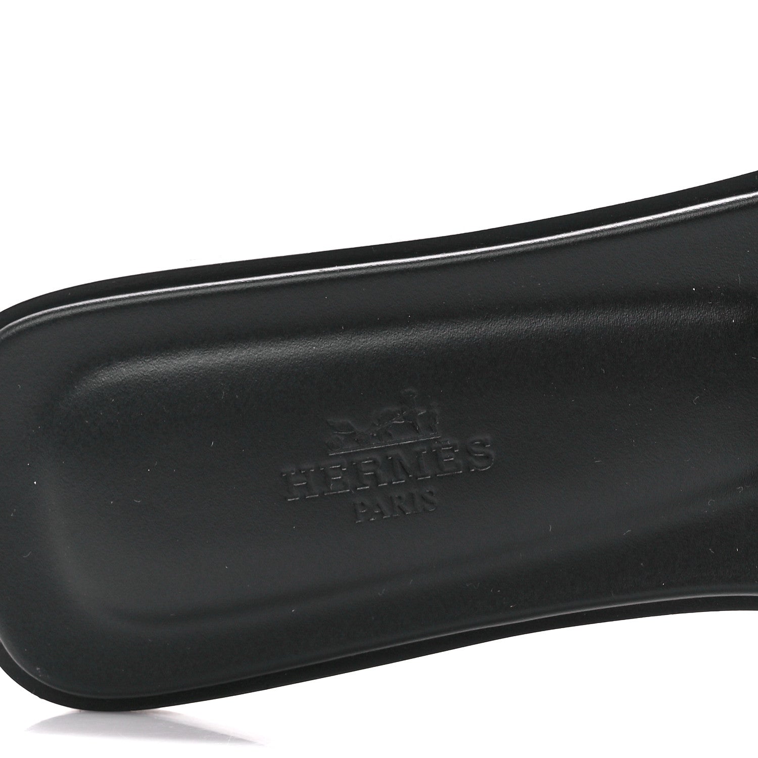 Hermes Box Calfskin Oran Sandals 39.5 Black 7 of 8