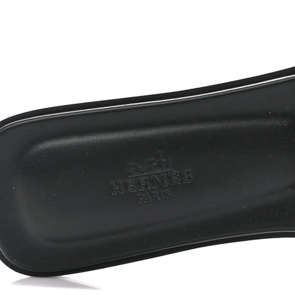 Hermes Box Calfskin Oran Sandals 39.5 Black 7 of 8