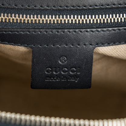 Gucci Monogram Selleria Calfskin Vintage Web Medium Boston Beige Blue 6 of 9