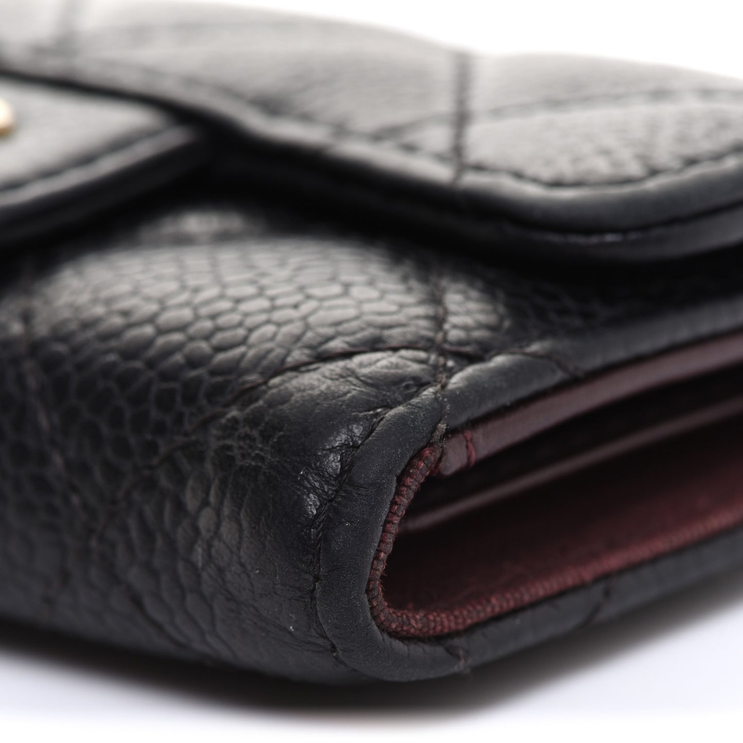 Caviar Quilted 6 Key Holder Black