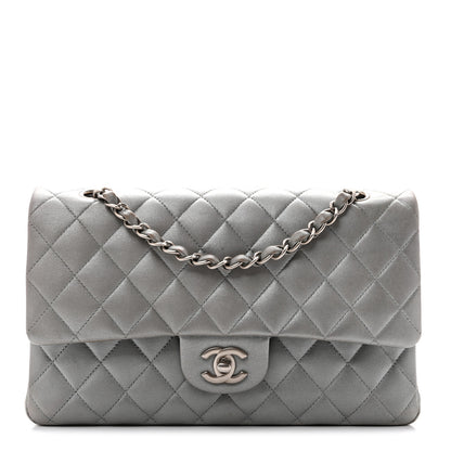 Chanel Metallic Lambskin Quilted Medium Double Flap Silver 1 of 11