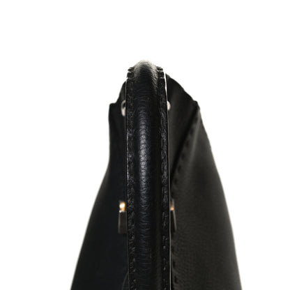 Fendi Cuoio Romano Selleria Bi-Color Medium Peekaboo Iconic Satchel Black Mou 7 of 14