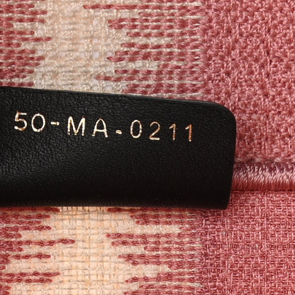 Christian Dior Canvas Embroidered Large Striped Book Tote Pink 7 of 14