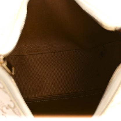 Celine Canvas Calfskin Ava Triomphe Shoulder Bag White 5 of 14