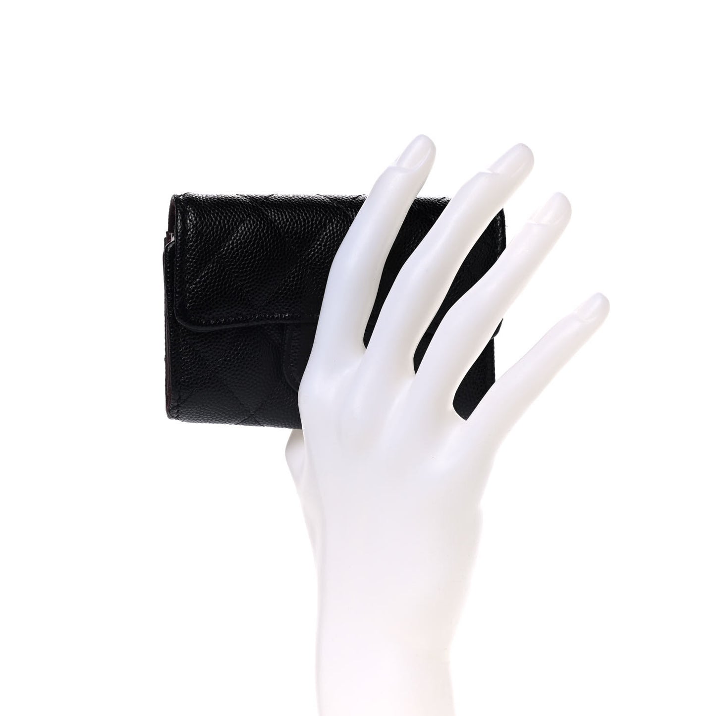 Caviar Quilted Classic 4 Key Holder Wallet Black