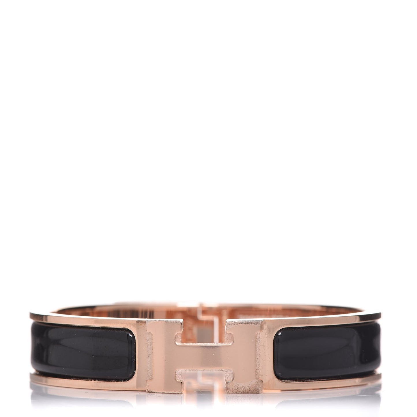 Enamel Narrow Clic Clac H Bracelet PM Black