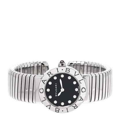 Bulgari Stainless Steel Diamond 26mm Tubogas Quartz Watch Black 2 of 5