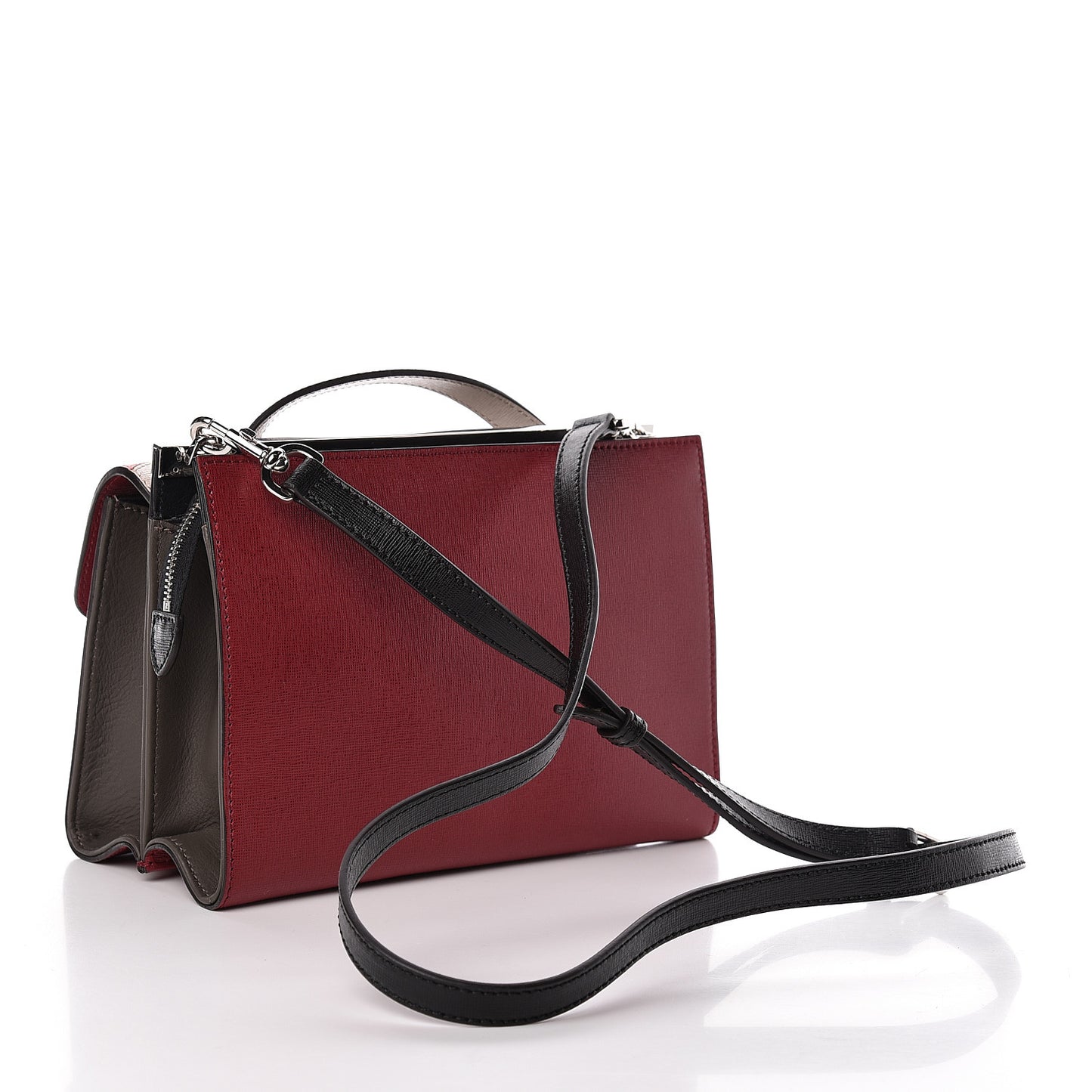 Vitello Elite Monster Mini Demi Jour Shoulder Bag Ribes Grigio Polvere Carbone