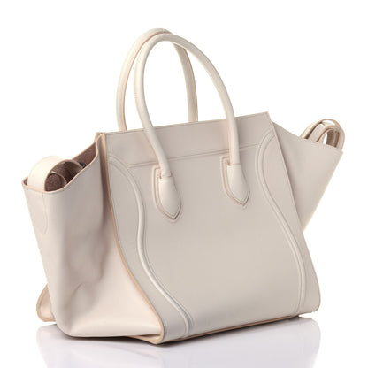 Celine Grained Calfskin Medium Phantom Luggage Cream 3 of 12